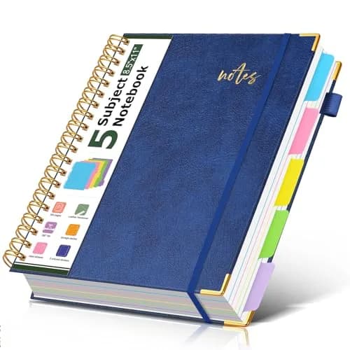 PAPEJOON Hardcover Spiral Notebook Journal 8.5 x 11 Inch (21.59 cm x 27.94 cm) 300 Pages | 5 Subject Organizer for Work & School thumbnail 1