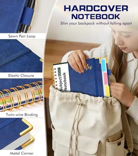 PAPEJOON Hardcover Spiral Notebook Journal 8.5 x 11 Inch (21.59 cm x 27.94 cm) 300 Pages | 5 Subject Organizer for Work & School thumbnail 2