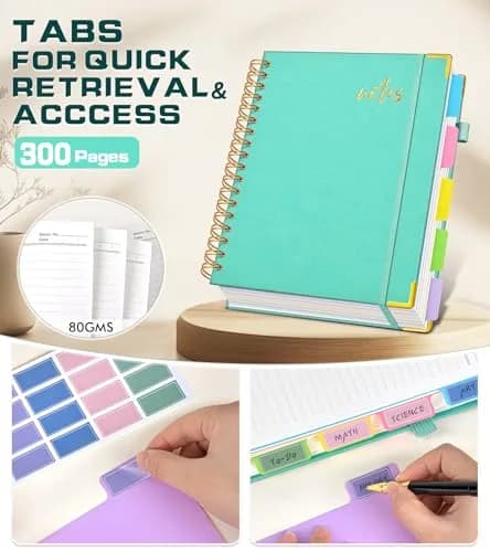 PAPEJOON Hardcover Spiral Notebook Journal 8.5" x 11" (21.6 x 27.9 cm) 300 Pages | 5 Subject Organizer for Work & School thumbnail 5