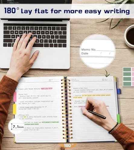 PAPEJOON 5 Subject Spiral Notebook Journal 300 Pages (B5 Size, Navy) | College Ruled Hardcover Leather Notebook thumbnail 6