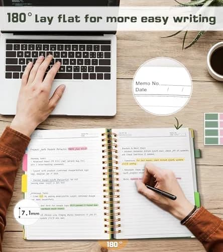 PAPEJOON 5 Subject Spiral Notebook 300 Pages (8"x10" / 22.2cm x 25.7cm) | College Ruled Vegan Leather Organizer thumbnail 6