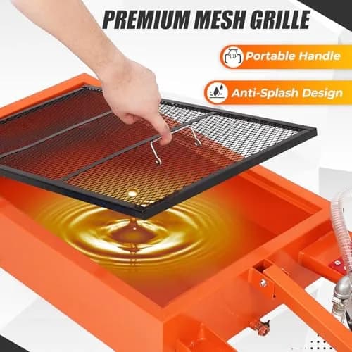 PhoenixCrest 15 Gallon Low Profile Oil Drain Pan with 12v 180w Electric Pump, 65l Heavy-Duty for Cars & Trucks | Fast Oil Change thumbnail 2