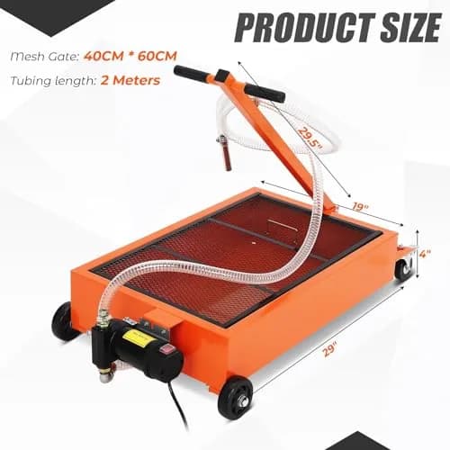 PhoenixCrest 15 Gallon Low Profile Oil Drain Pan with 12v 180w Electric Pump, 65l Heavy-Duty for Cars & Trucks | Fast Oil Change thumbnail 3