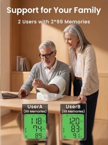 CAVN Automatic Blood Pressure Monitor with Barrel-Type Cuff & Type-C Rechargeable Battery | FDA-Cleared for Home Use thumbnail 6