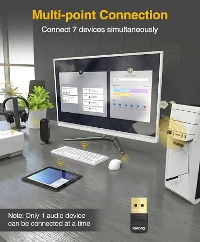 Kinivo BTD600 USB Bluetooth 6.0 Adapter for PC | 20m (66ft) Range, Plug & Play thumbnail 2