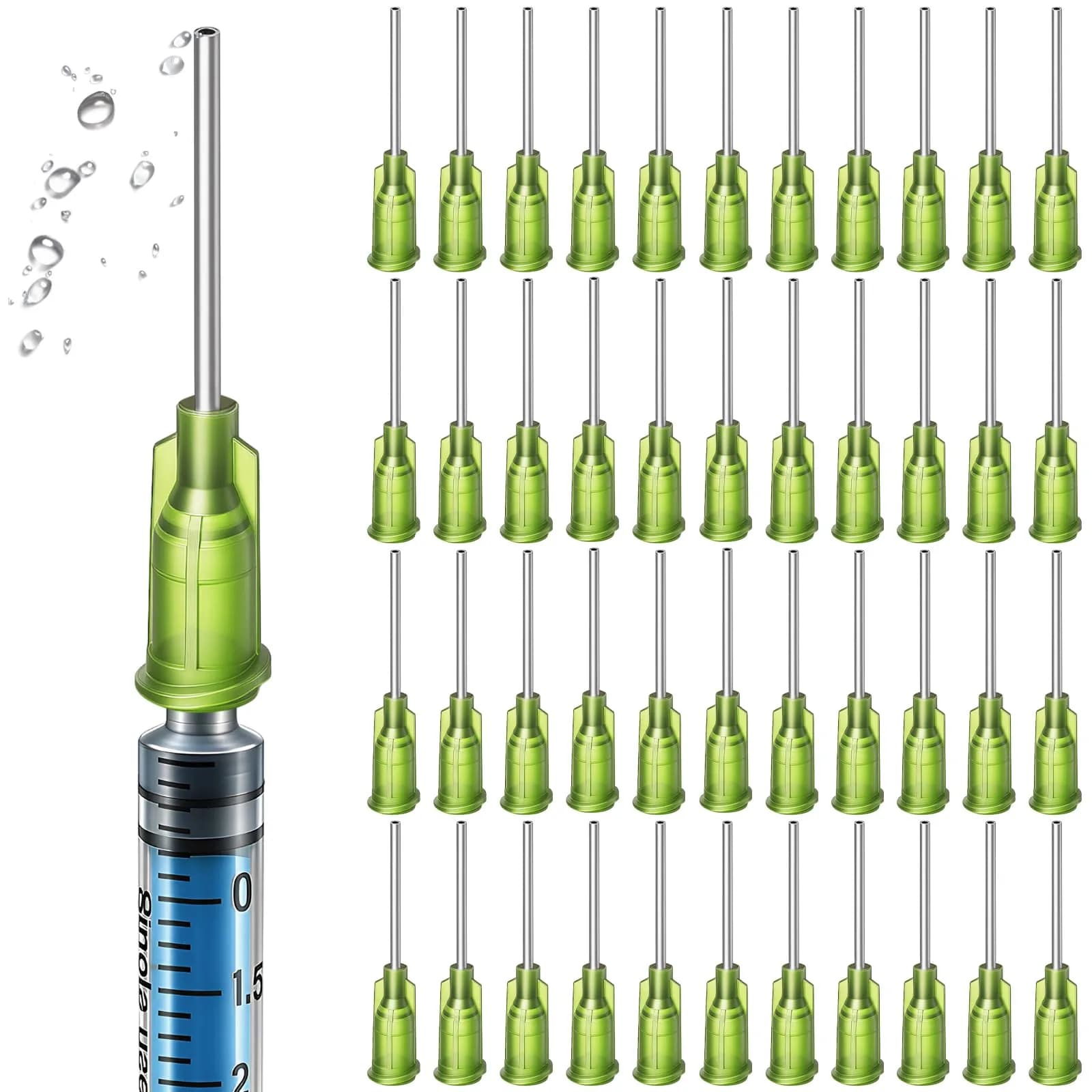 Honoson 150 Pcs Blunt Tip Needles 1 Inch Luer Lock, Black | 14G x 1 Inch (25mm) Stainless Steel Dispensing Needles - main product image