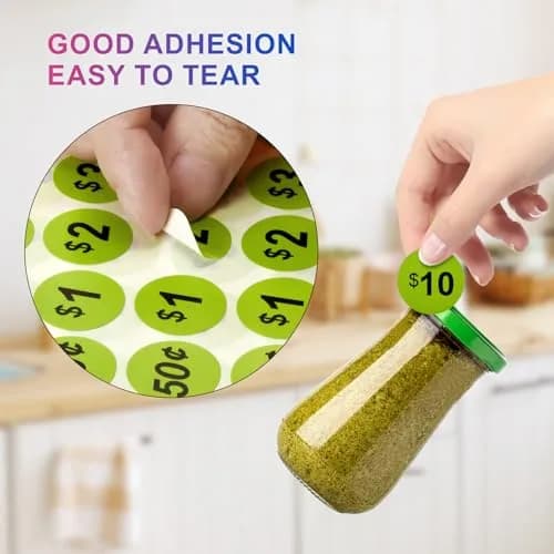 Darfukei Garage Sale Price Stickers 2100 PCS 3/4 Inch | Assorted Colors Round Price Tags thumbnail 4