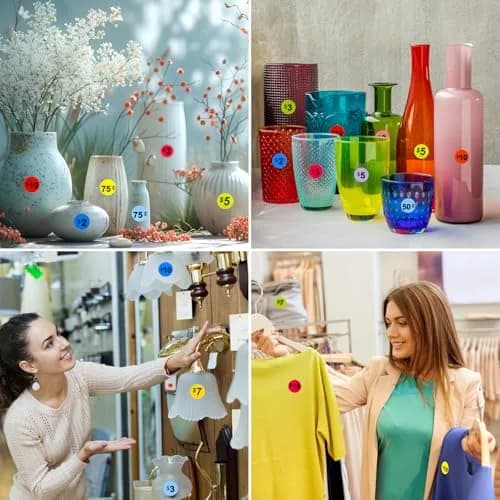 Darfukei Garage Sale Price Stickers 2100 PCS 3/4 Inch | Assorted Colors Round Price Tags thumbnail 6