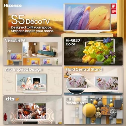 Hisense 32-Inch S5 DécoTV Series Hi-QLED FHD Smart Fire TV (32S5QF) - Versatile Fit, Art-Inspired Design thumbnail 4