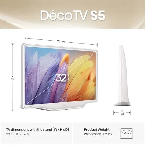 Hisense 32-Inch S5 DécoTV Series Hi-QLED FHD Smart Fire TV (32S5QF) - Versatile Fit, Art-Inspired Design thumbnail 3