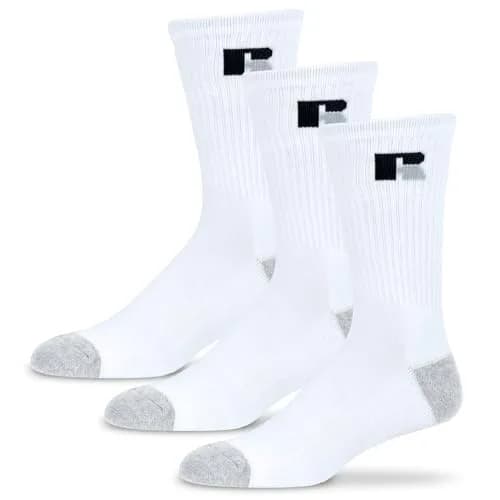 Russell Athletic Crew Socks 3-Pack | Moisture-Wicking Cushioned Athletic Socks for Men & Women thumbnail 1