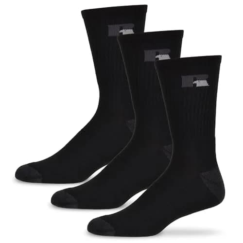 Russell Athletic Crew Socks 3-Pack | Moisture-Wicking Cushioned Athletic Socks for Men & Women thumbnail 1