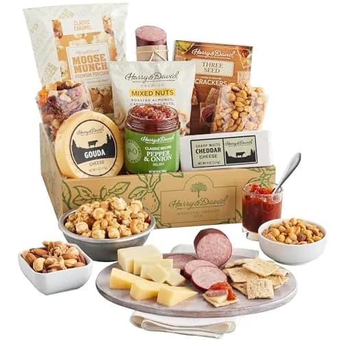 Harry & David Harry's Snack Box Gift Basket – Includes Cheese, Sausage, Trail Mix, Crackers, Relish, Nuts, Dried Fruit, Moose Munch | Gourmet Assortment thumbnail 1