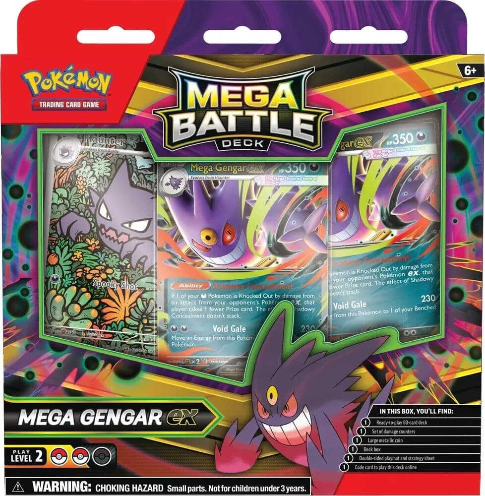 Pokémon Trading Card Game Mega Battle Deck (Mega Gengar Ex) | Complete, Battle-Ready Card Set for Collectors & Players — Multi-colored