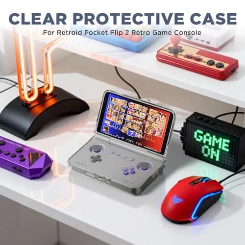 FGERWZ Protective Case for Retroid Pocket Flip 2 Retro Game Console | Clear Gray TPU Cover thumbnail 7