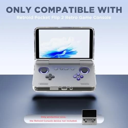 FGERWZ Protective Case for Retroid Pocket Flip 2 Retro Game Console | Clear Gray TPU Cover thumbnail 2