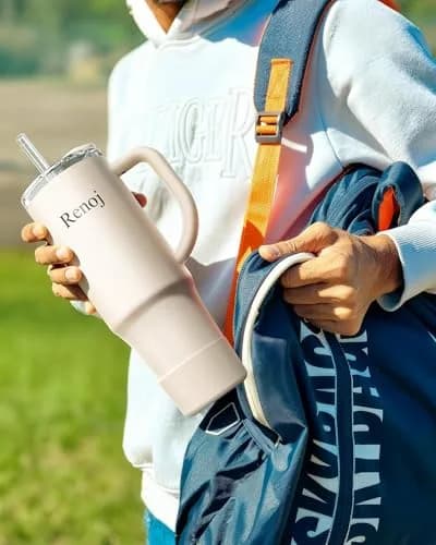Renoj Insulated Mug 32 oz | Spill-Resistant Travel Water Bottle for Hot & Cold Drinks thumbnail 5
