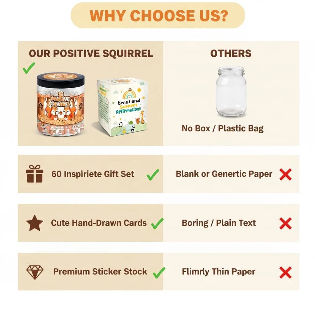 DEARMINE Positive Squirrel Jar with 60 Daily Affirmation Cards | Cute Squirrel Christmas Decor - view 7