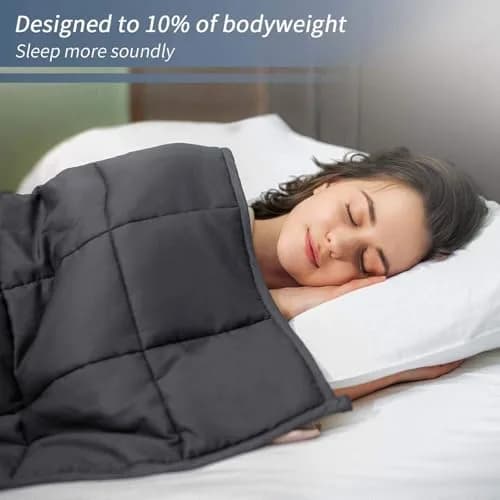 HOELLL Weighted Blanket 10lbs 48"x72" | Full Size for Adults, Breathable Cotton thumbnail 2