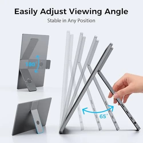 KYY 15.6" FHD Portable Monitor with Built-in Stand | 1920x1080 IPS Display thumbnail 4