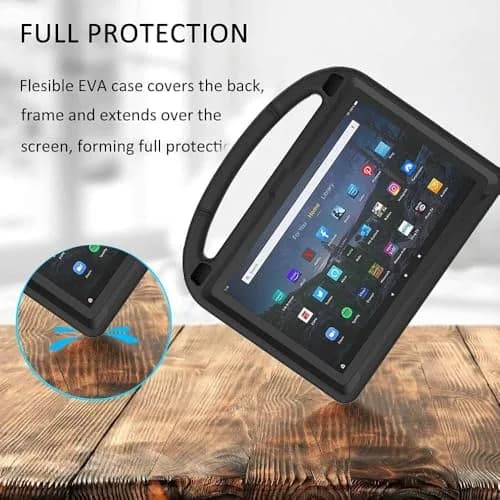 DICEKOO Kids Case for 10'' Tablet 2023 | Lightweight Shockproof Cover with Handle & Kickstand - Black thumbnail 3