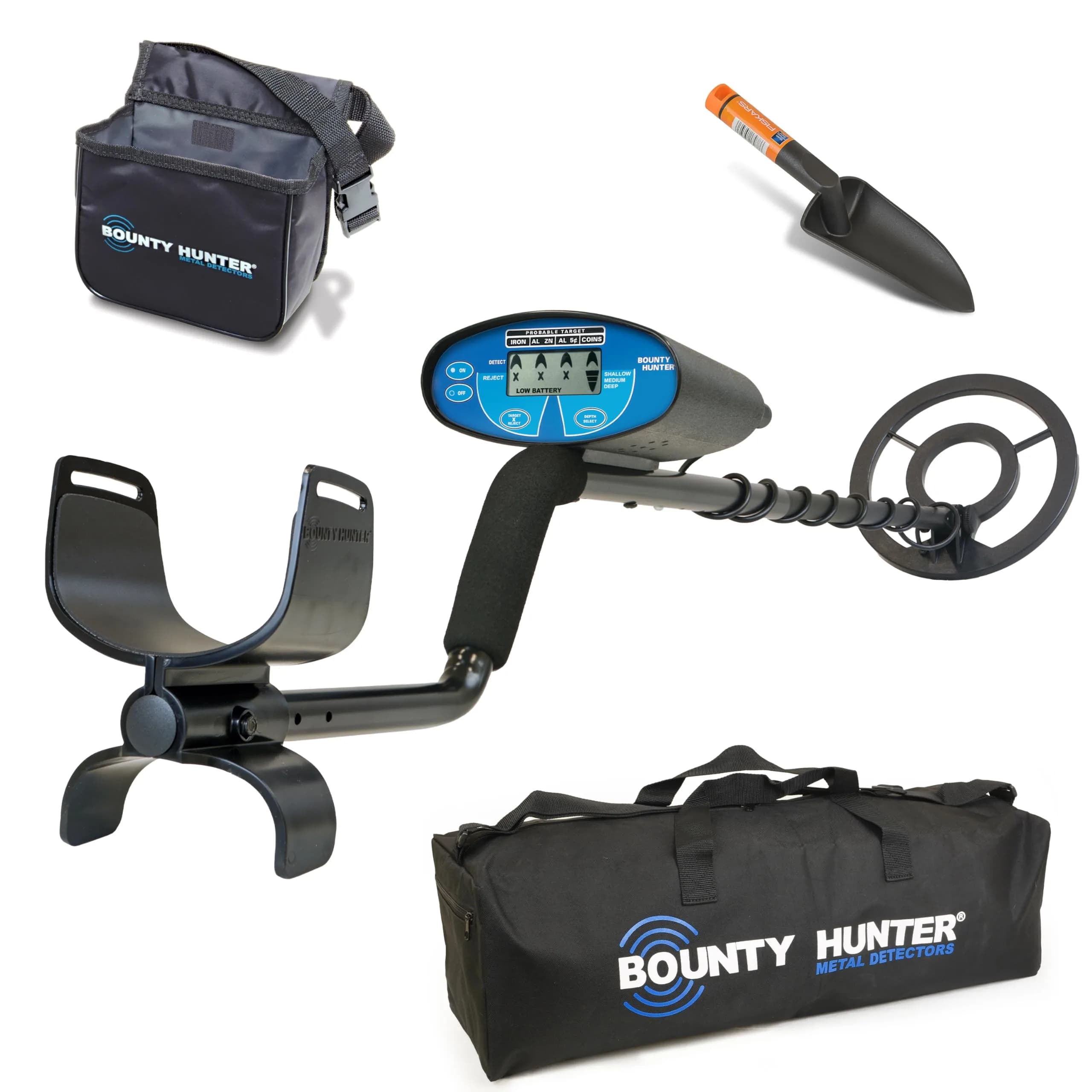 Bounty Hunter Quick Silver Metal Detector Kit - 8" Waterproof Coil, LCD Display, 2.27 kg (4.8 lb) | Complete Treasure Hunting Set - main product image