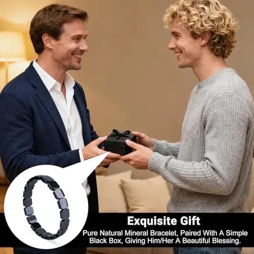 SHANGFEI Natural Hematite Bracelet for Men | 10.16 cm (4 inches) Square Beads thumbnail 7