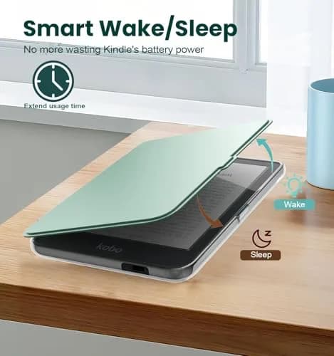 E NET-CASE Detachable Magnetic Case for 6" Kobo Clara Colour (2024) / Clara BW (2024) / 2E (2022) | Auto Sleep/Wake, Clear Back thumbnail 6
