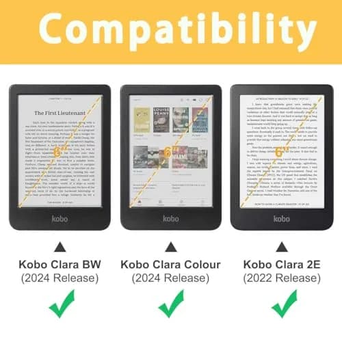 E NET-CASE Detachable Magnetic Case for 6" Kobo Clara Colour (2024) / Clara BW (2024) / 2E (2022) | Auto Sleep/Wake, Clear Back thumbnail 2