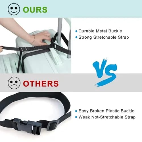Vigorport Luggage Straps with Metal Buckle, 2-Pack, Black | Connect Luggage for Easier Travel thumbnail 4