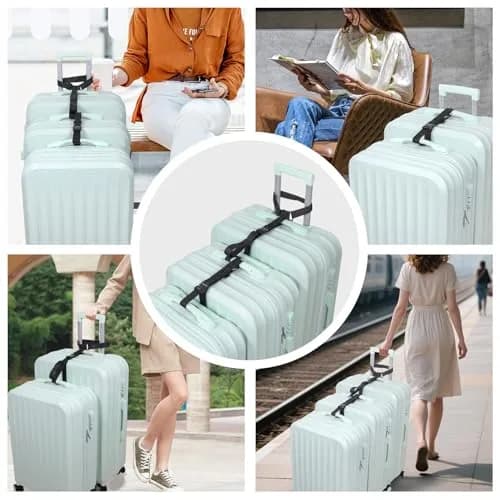 Vigorport Luggage Straps with Metal Buckle, 2-Pack, Black | Connect Luggage for Easier Travel thumbnail 5