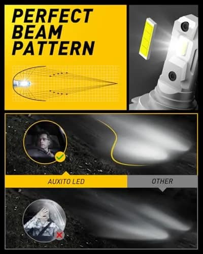 AUXITO H7 LED Headlight Bulbs 6500K Cool White 2-Pack | 600% Brighter, Plug-and-Play thumbnail 5