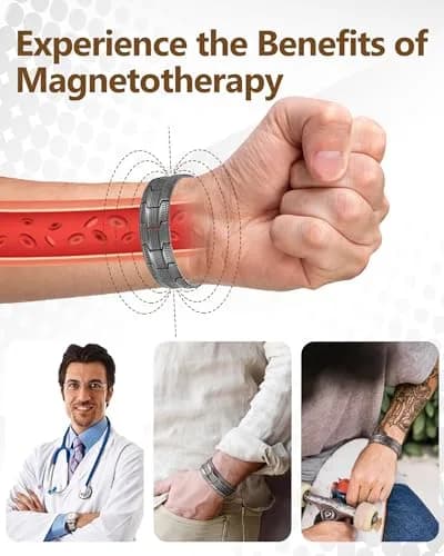 Feraco Pure Copper Magnetic Bracelet for Men | 22 cm (8.66 inches) Tyre Graphics thumbnail 4