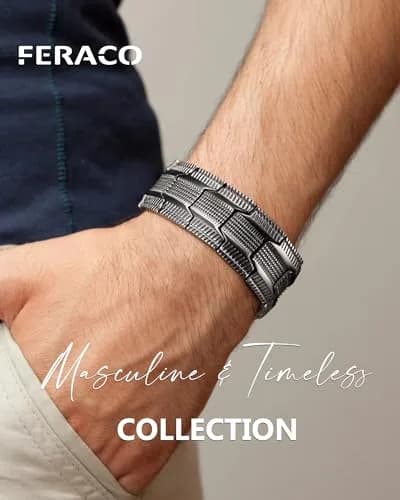 Feraco Pure Copper Magnetic Bracelet for Men | 22 cm (8.66 inches) Tyre Graphics thumbnail 5