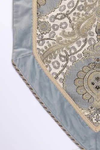 Thread & Weave Bristol Pieced Velvet & Chenille Table Runner - Bluestone 72”, 90”, 108” Lengths - Elegant Luxury Accent for Dining, Buffet, or Console Tables thumbnail 2