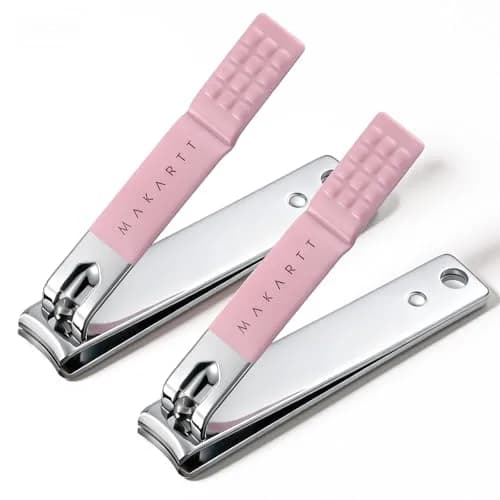 Makartt Pink Nail Clipper Set for Thick Fingernails & Toenails, 2-Pack | Precision Cuticle Maintenance Tool thumbnail 1