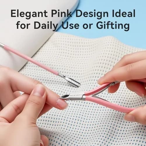 Makartt Pink Cuticle Trimmer Set with 2 Pushers, Nail Clipper & Nipper | Professional Stainless Steel Manicure Tools for Precise Nail Prep thumbnail 8
