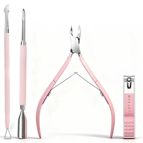 Makartt Pink Cuticle Trimmer Set with 2 Pushers, Nail Clipper & Nipper | Professional Stainless Steel Manicure Tools for Precise Nail Prep thumbnail 9