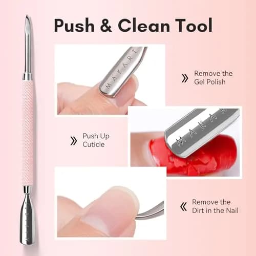Makartt Pink Cuticle Trimmer Set with 2 Pushers, Nail Clipper & Nipper | Professional Stainless Steel Manicure Tools for Precise Nail Prep thumbnail 3