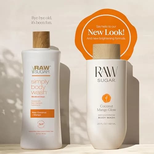 RAW SUGAR Coconut Mango Glow Body Wash 20 Fl Oz | Brightening & Hydrating Vegan Gel thumbnail 9