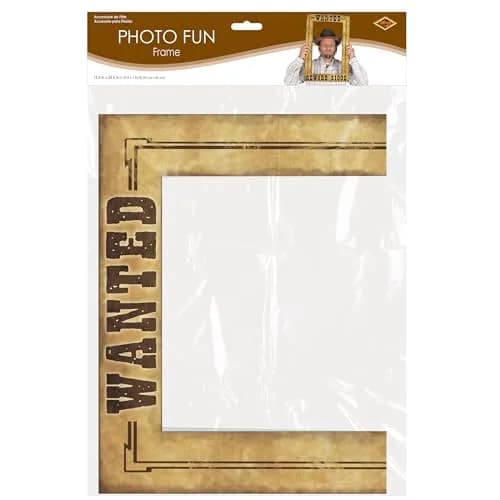 Beistle Western Wanted Photo Fun Frames – 3 Pack, Lightweight Cardstock for Western Parties & Cowboy Photos thumbnail 5