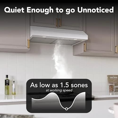 Broan-NuTone 30-Inch White Under Cabinet Range Hood | 350 CFM, 1.5 Sones, ENERGY STAR Certified thumbnail 4