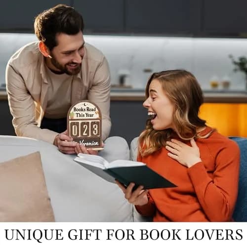 DINIZON Books Read This Year Counter Wooden Book Tracker 18 cm (7 in) x 15 cm (6 in) | Motivational Reading Decor thumbnail 3