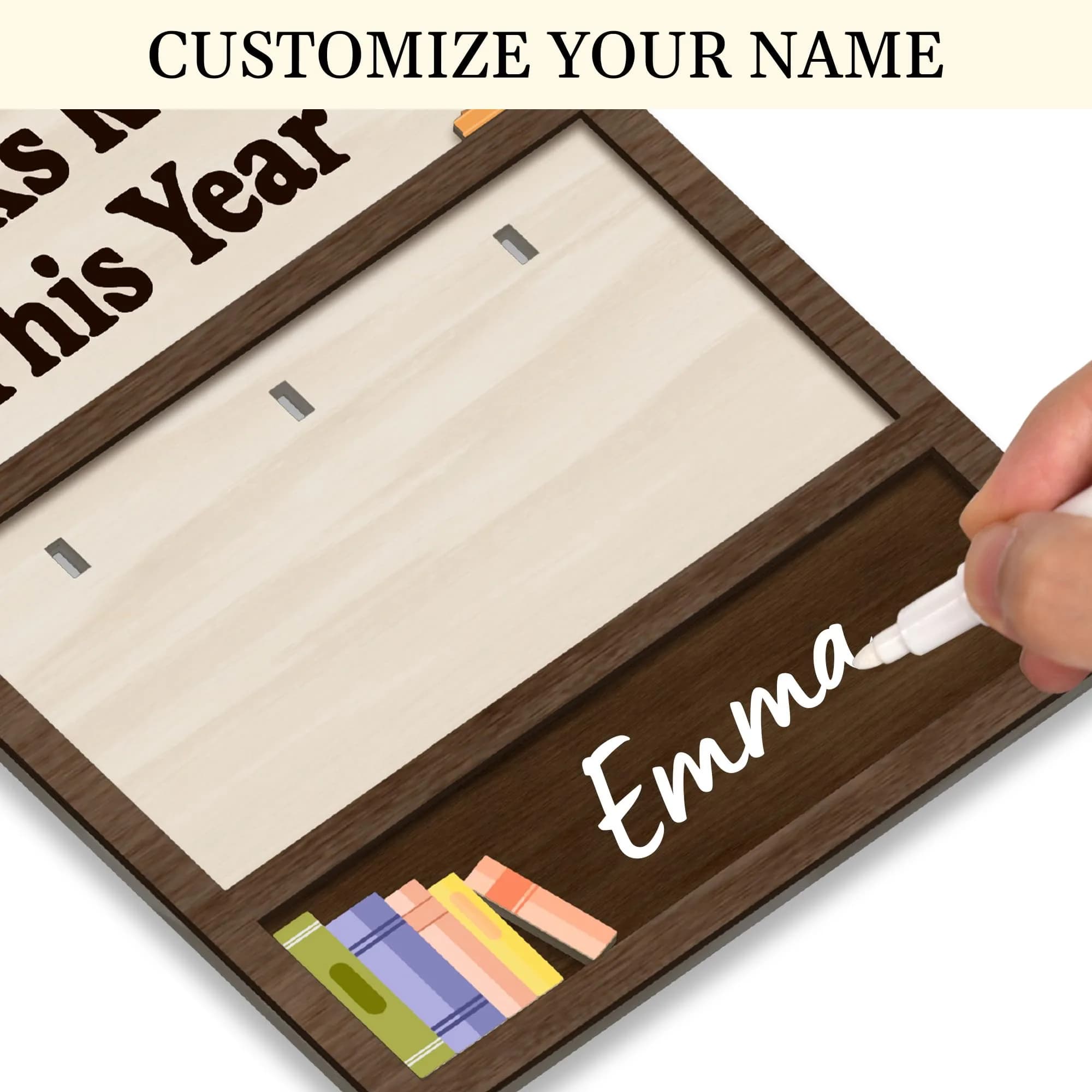 DINIZON Books Read This Year Counter Wooden Book Tracker 18 cm (7 in) x 15 cm (6 in) | Motivational Reading Decor - view 4