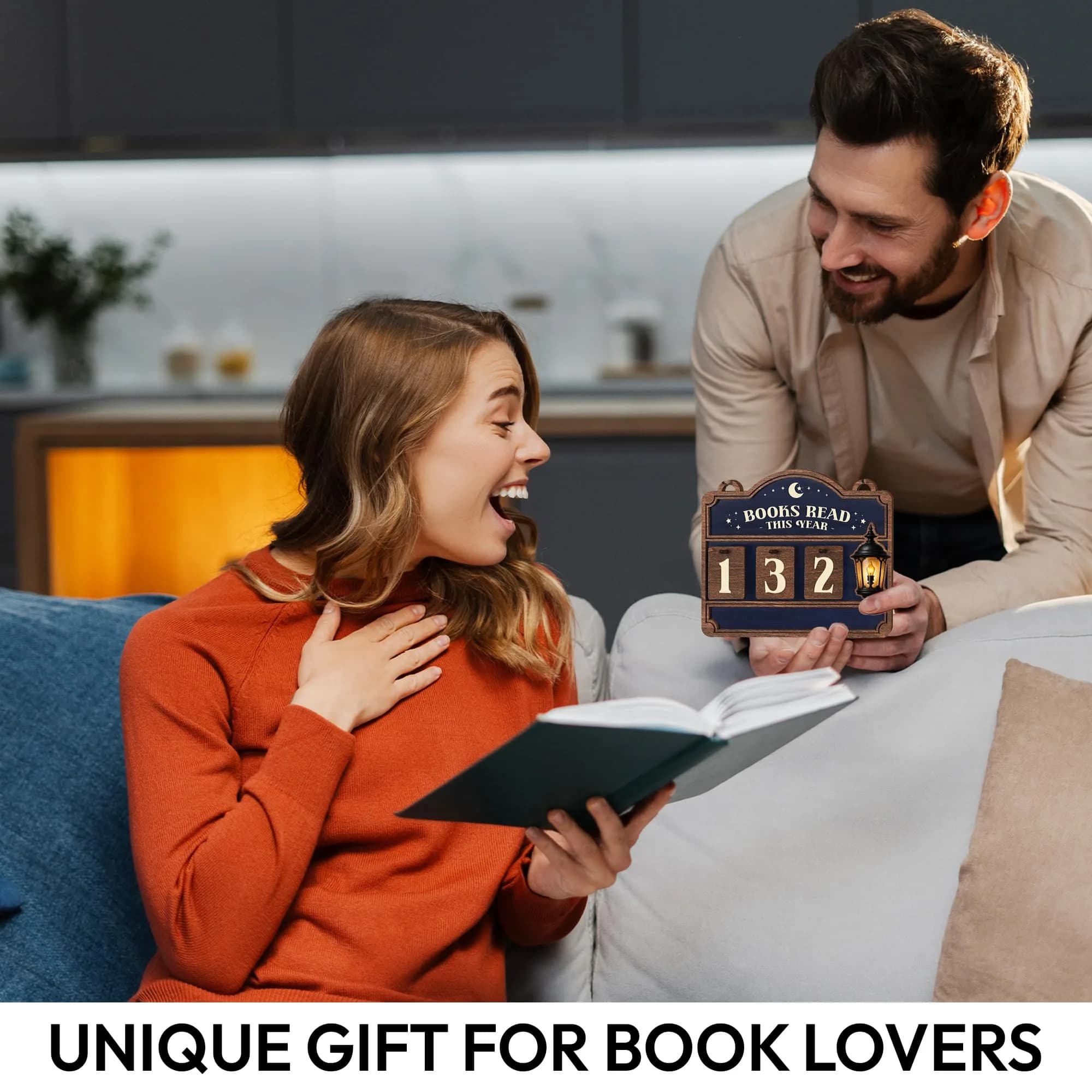 DINIZON Books Read This Year Counter, Wooden Book Tracker 7 x 6 Inch | Modern Bookshelf Decor - view 6