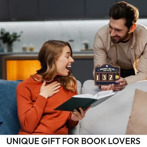 DINIZON Books Read This Year Counter, Wooden Book Tracker 7 x 6 Inch | Modern Bookshelf Decor thumbnail 6