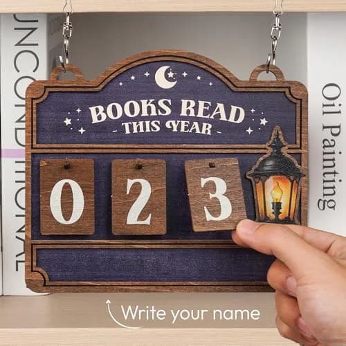 DINIZON Books Read This Year Counter, Wooden Book Tracker 7 x 6 Inch | Modern Bookshelf Decor thumbnail 3