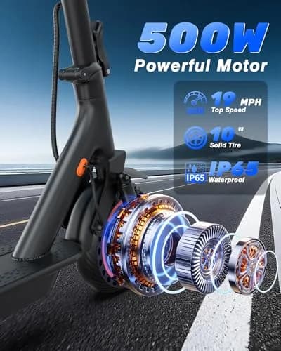 NAVIC Electric Scooter for Adults, 19 MPH, 28 Miles Range, 11" Tires, Dual Suspension, APP Control | UL Certified thumbnail 4