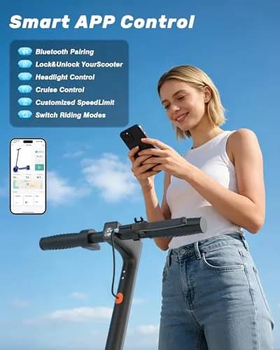 NAVIC Electric Scooter for Adults, 19 MPH, 28 Miles Range, 11" Tires, Dual Suspension, APP Control | UL Certified thumbnail 7