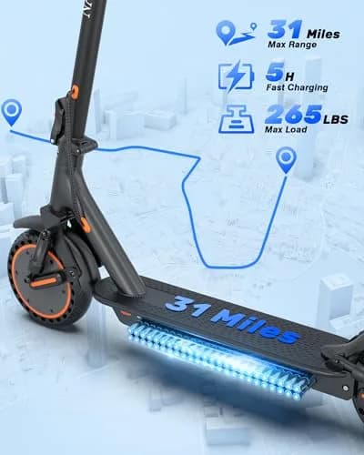 NAVIC Electric Scooter for Adults, 19 MPH, 28 Miles Range, 11" Tires, Dual Suspension, APP Control | UL Certified thumbnail 2
